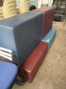 +VAT 4x assorted leatherette colourful low-level stools