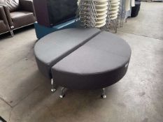 +VAT Pair of Orangebox Demi Lune low-level stools with spun aluminium legs