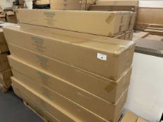 +VAT 20 boxes of Mastershelf black PVC floating shelves (3 per box, each 150x25x5cm)