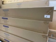 +VAT 25 boxes of 3 Mastershelf white floating shelves (180x25x5cm)