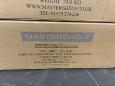 +VAT Box of 3 Mastershelf PVC white floating shelves (180x25x5cm)