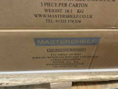 +VAT A box of 3 Mastershelf white floating shelves (each 150x30x5cm)
