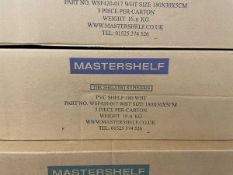 +VAT 27 boxes of 3 Mastershelf white floating shelves (each 150x25x5cm)