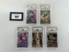+VAT (5) Graded Japanese Pokémon Cards by Automated Grading Systems (all AGS 10) to include M3 #