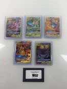 +VAT (5) Top Loaded Pokémon Tag Team GX cards including Moltres, Articuno & Zapdos, Espeon & Deoxys,