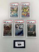 +VAT (5) Graded Japanese Pokémon Cards by PSA (4x7's, 1x6) to include M2 #081 Ludicolo, M2 #088