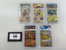 +VAT (5) Various Graded Pokémon Cards by ACE Grading and Arkezon (various grades) to include S12a
