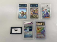 +VAT (5) Various Graded Pokémon Cards by TAG, CGC, Aura and Total Grading (grades 9 and 10) to