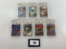 +VAT (7) Graded Japanese Pokémon Cards by Automated Grading Systems (all AGS 10) to include M2a #212