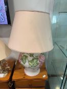 Large ceramic table lamp decorated with grapevine with cream shade