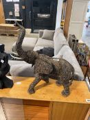 Carved wooden elephant ornament
