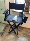 Bar height black director's chair