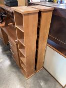 Pair of modern oak effect media storage units