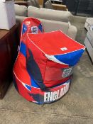+VAT England football themed beanbag and matching footstool