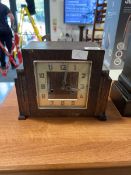 Dark oak cased mid 20th Century mantel clock