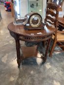 Edwardian mahogany centre table on castors
