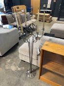 Metal freestanding 6 branch candelabra with gold coloured candles