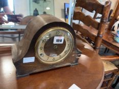 Dark oak cased mantle clock