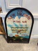 Framed wooden plaque 'The New Highway in the Air'
