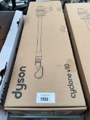 +VAT Boxed Dyson Cyclone V10 cordless stick vacuum cleaner with integrated battery, charger and