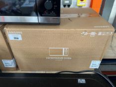 +VAT Boxed Samsung MW3500K digital microwave oven in silver and black finish