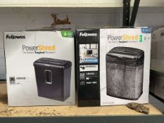 4 Fellowes crosscut electric paper shredders