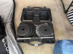 Cased Lonsdale dumbbell set
