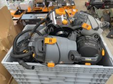 +VAT Pallet box (not included) containing a large quantity of Titan Wet & Dry vacuum cleaners