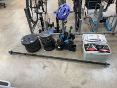 Qty of various sized dumbbells and weights