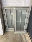+VAT Pair of wooden framed glass paneled windows
