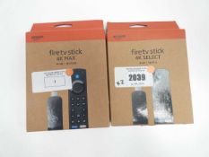+VAT Fire TV Stick 4K Max 16GB and Fire TV Stick 4K Select 8GB