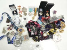 +VAT Collection of commemorative, military and organisational medals, pins / badges