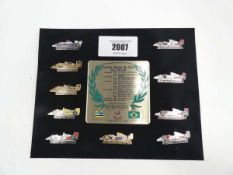 +VAT Collection of Ayrton Senna lapel career badges, limited edition set