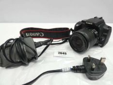 +VAT Canon EOS 350D digital camera with Canon EF-S 18-55mm lens, charger and strap