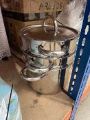 Multi-tier stainless steel steamer