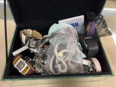 Box containing various jewellery items, watches, etc