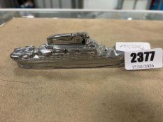 Table lighter in shape of cruise ship