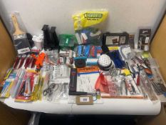 +VAT Tools selection to include drill bits, small hammer, box of screws, glass tile snipper,