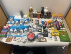 +VAT DIY products to include tubes of silicone, caulk and adhesive, bottle of linseed oil, window