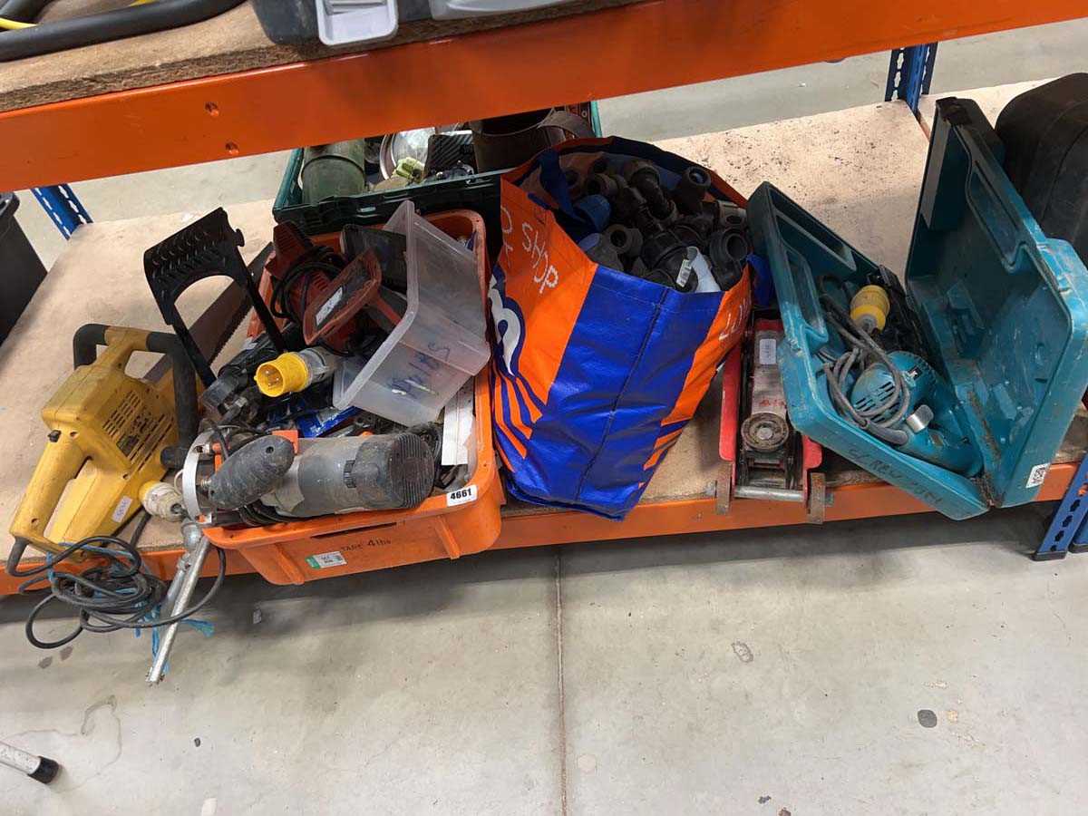 Hilti Drywall Router Plumbing fittings, trolley jack, router, Hilti drill, manual foot pump ...