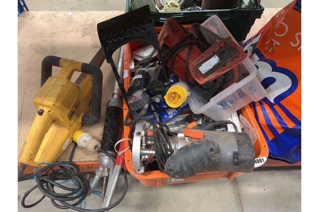 Hilti Drywall Router Plumbing fittings, trolley jack, router, Hilti drill, manual foot pump ...