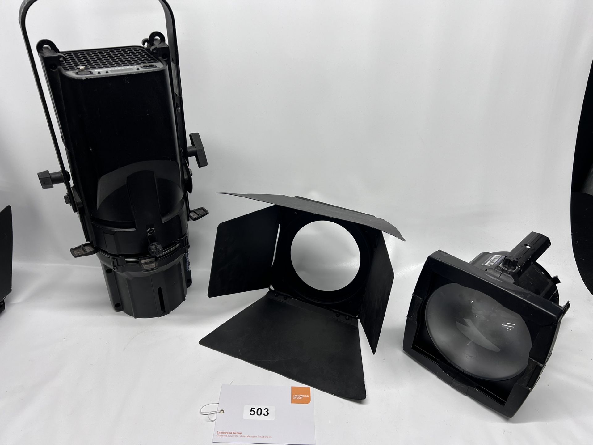 2x ETC Colorsource Spot with Fresnel adaptersEach unit includes a barn door, 16a to powercon, hook - Image 2 of 8