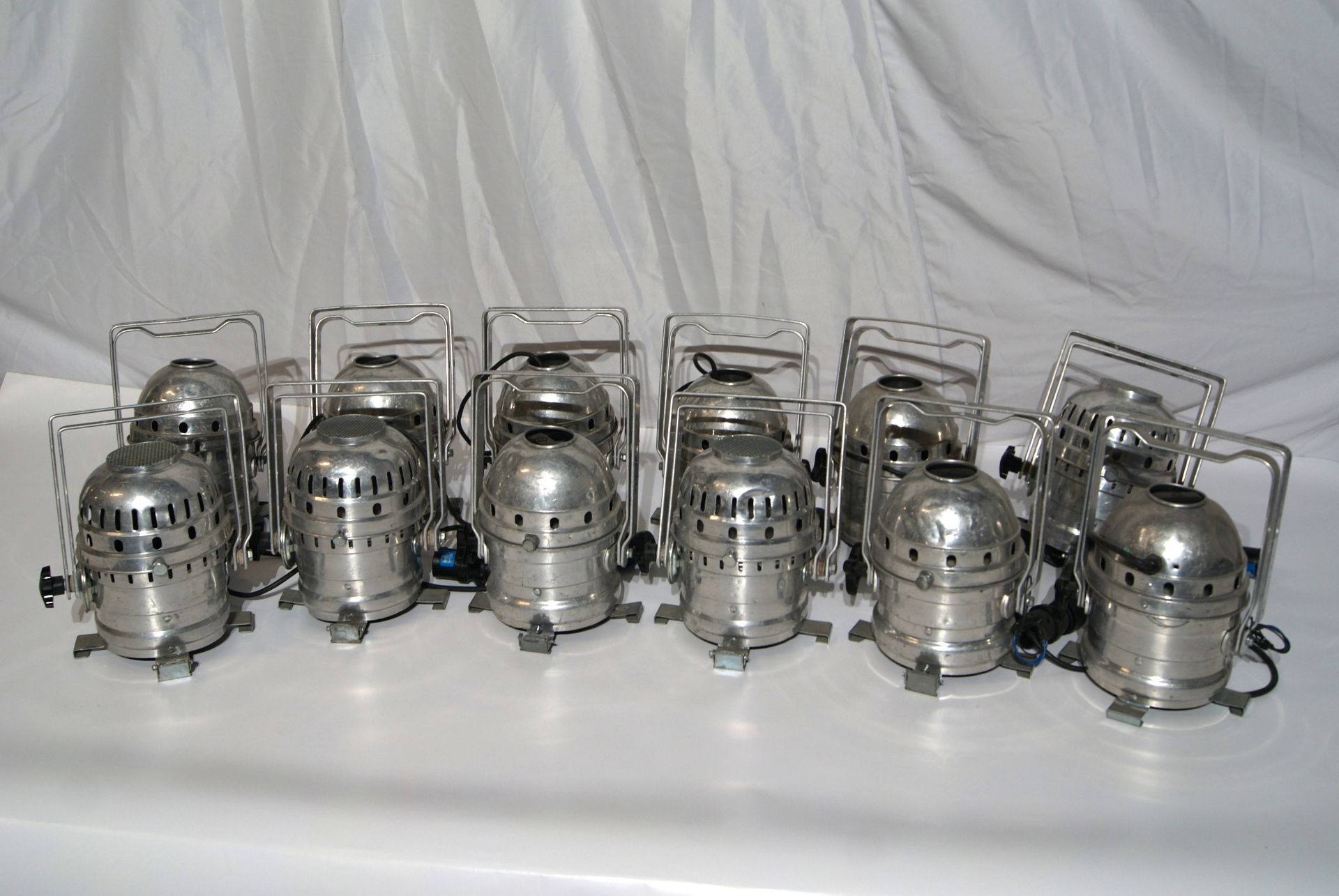 12x PAR 56 Chrome Floorcan, 16a Plug, LAMPS NOT INCLUDED, Untested, (Located at IPS, Second