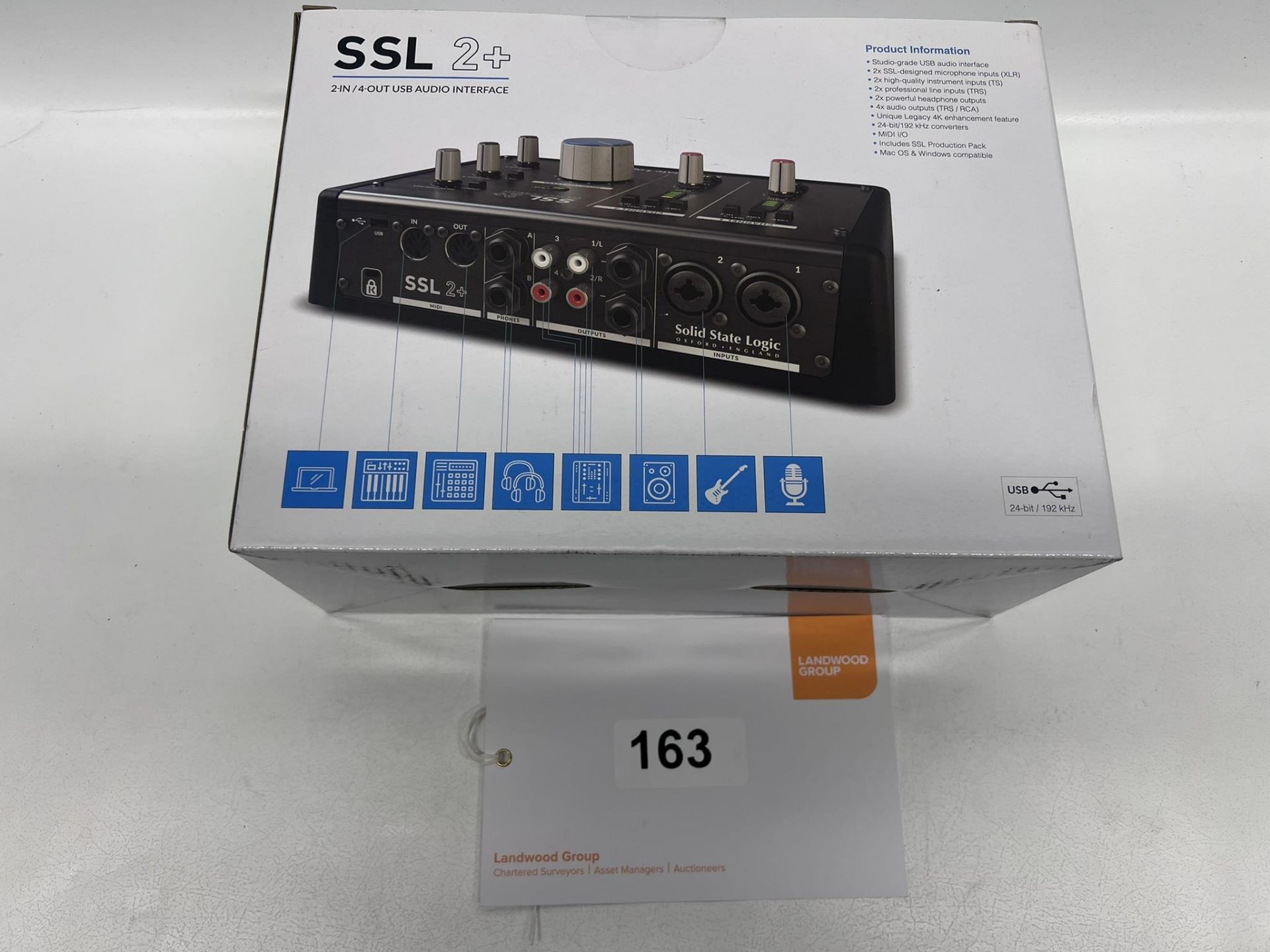 Solid State Logic SSL 2+ 2-IN/4-OUT USB Audio InterfaceUnit is new in box, unopenedItems are located - Image 2 of 4