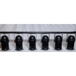 4x PAR 64 PAR BAR IWB 6 Way Black, Soca Inlet, LAMPS NOT INCLUDED, Fully tested and working, (