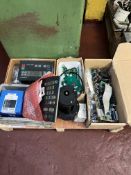 Various Electronic items & keyboards. Ball Head. Pump with Plastic casing.