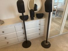 Bowers & Wilkins M-1 5.0 Speaker Set, Black, Includes Floor Stands, Serial #0021848, #0021812