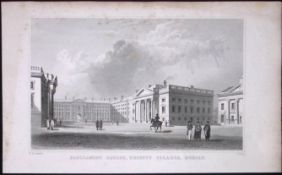 Dublin Trinity College 194 Years Old Antique Steel Engraving-35