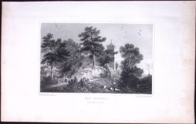 Wales-Hay Church Antique 166-Year-Old Steel Engraving-4