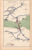 Forth Bridge Dunfermine Inverkeithing Scotland Antique Railway Diagram-129.